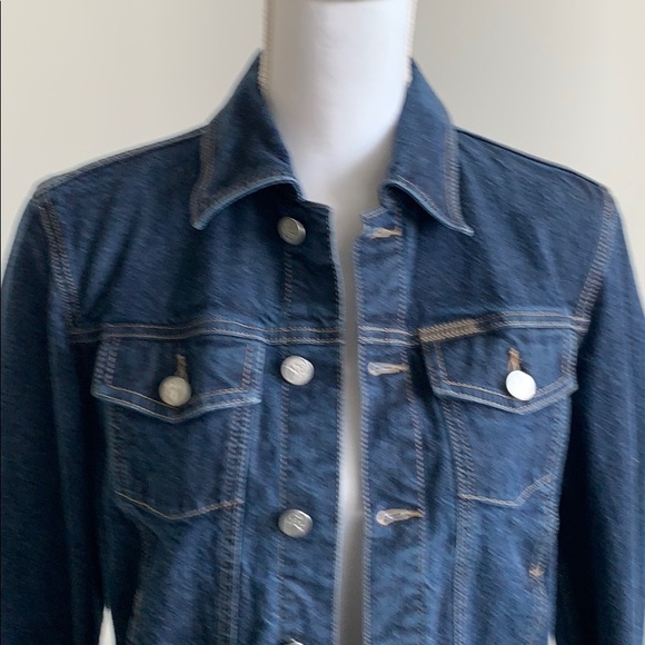 Calvin Klein darker wash blue jean jacket - Picture 2 of 7